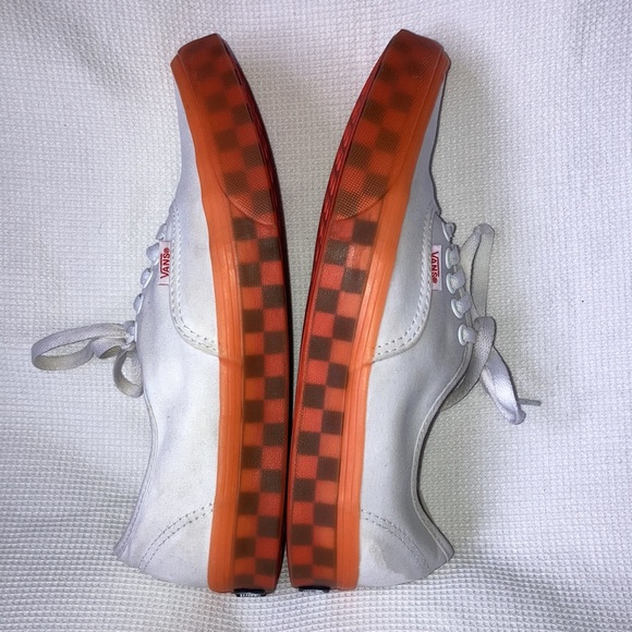 Vans White/Orange Trim Canvas Authentic Translucent Sneaker Size Men 7.5 Women 9 - Picture 7 of 9